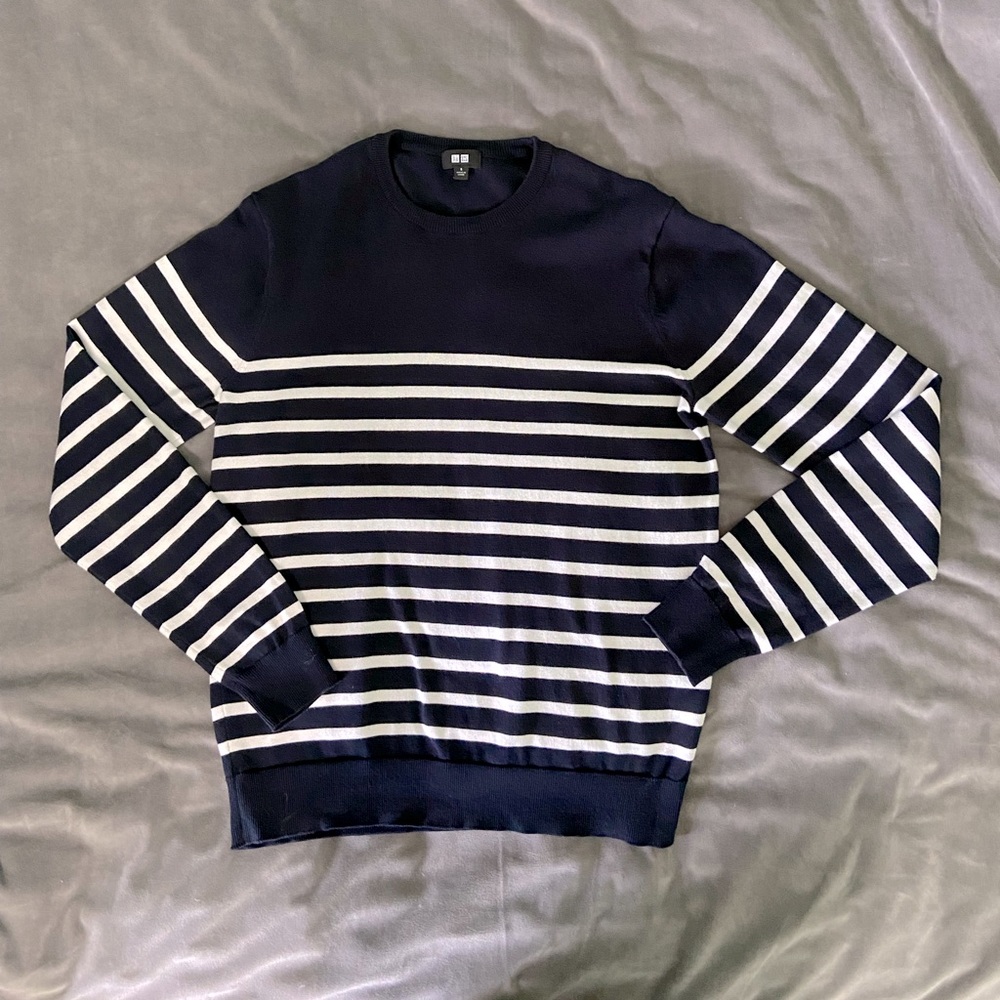 Washable Milano Ribbed Striped Crew Neck Sweater